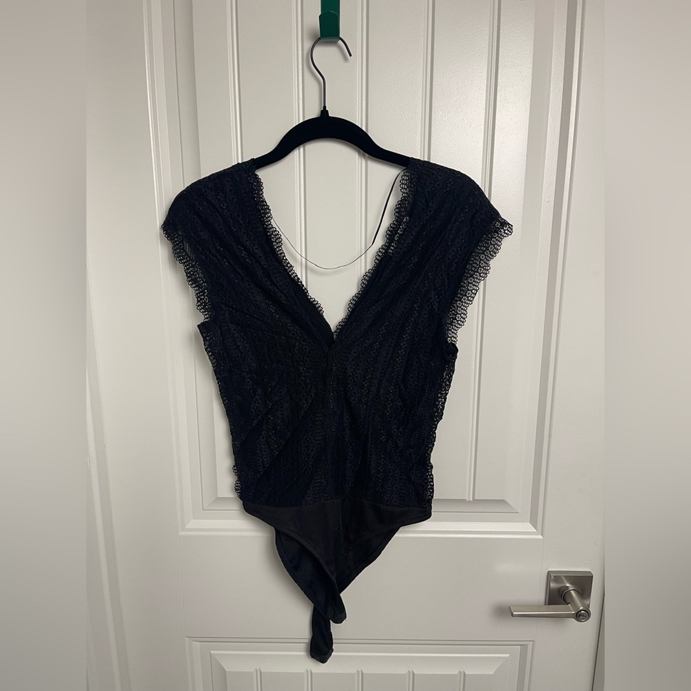 Elegant Black Lace Bodysuit